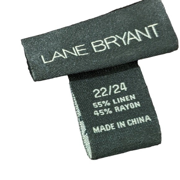 Lane Bryant linen blend brown button front dash belted shirt top size 22/24 - Picture 3 of 8